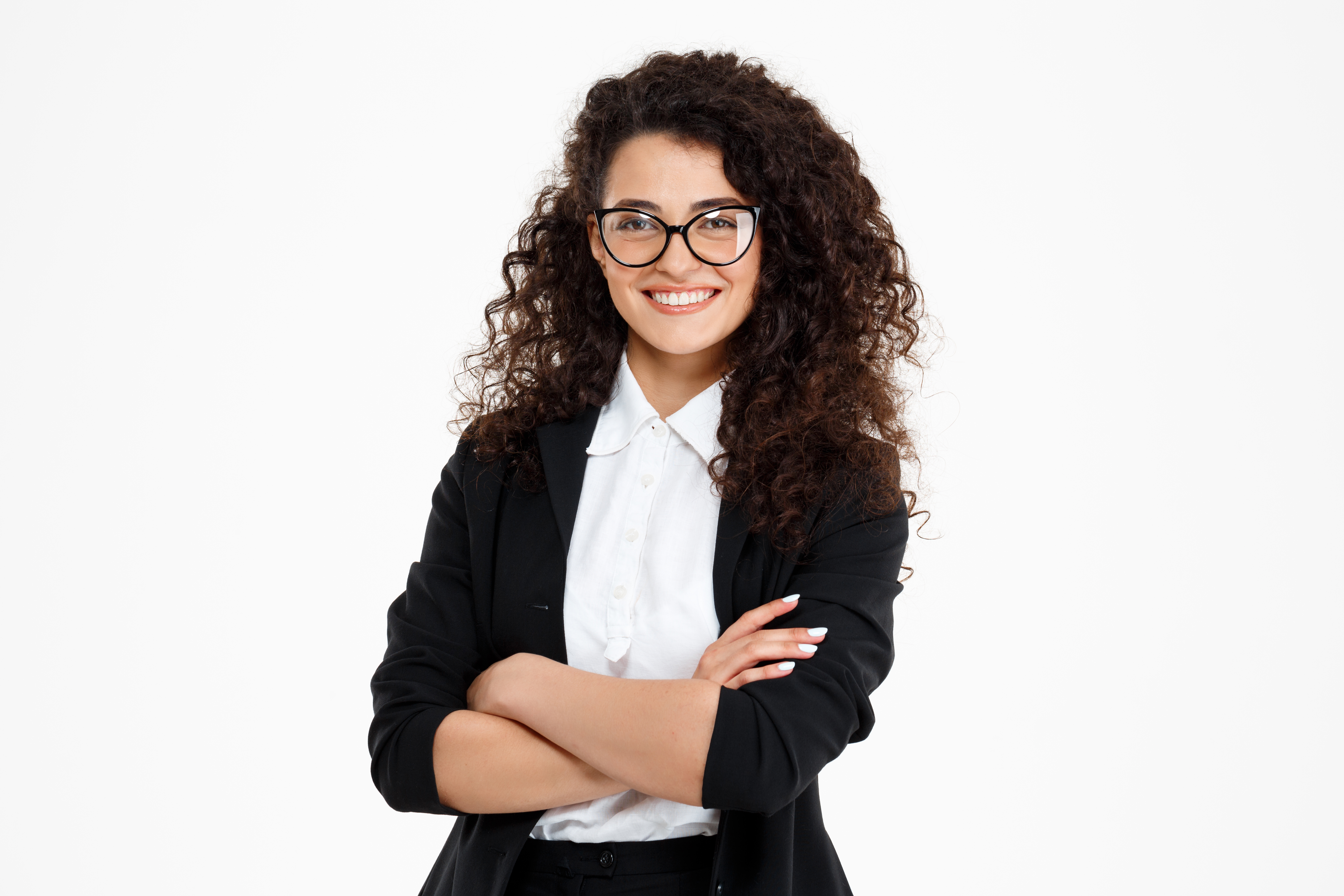 Business Girl Wearing Glasses